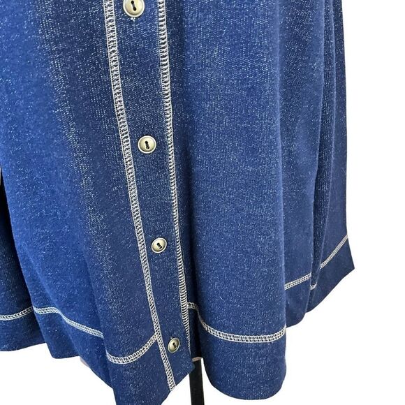 JUST Because Clothing Co Woman's Knit Jacket Size Small Navy Blue - Picture 5 of 14